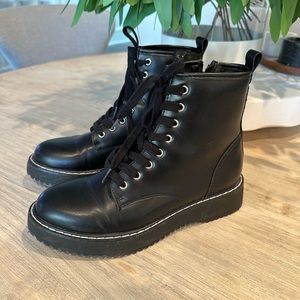 Madden Girl Black Combat Boot